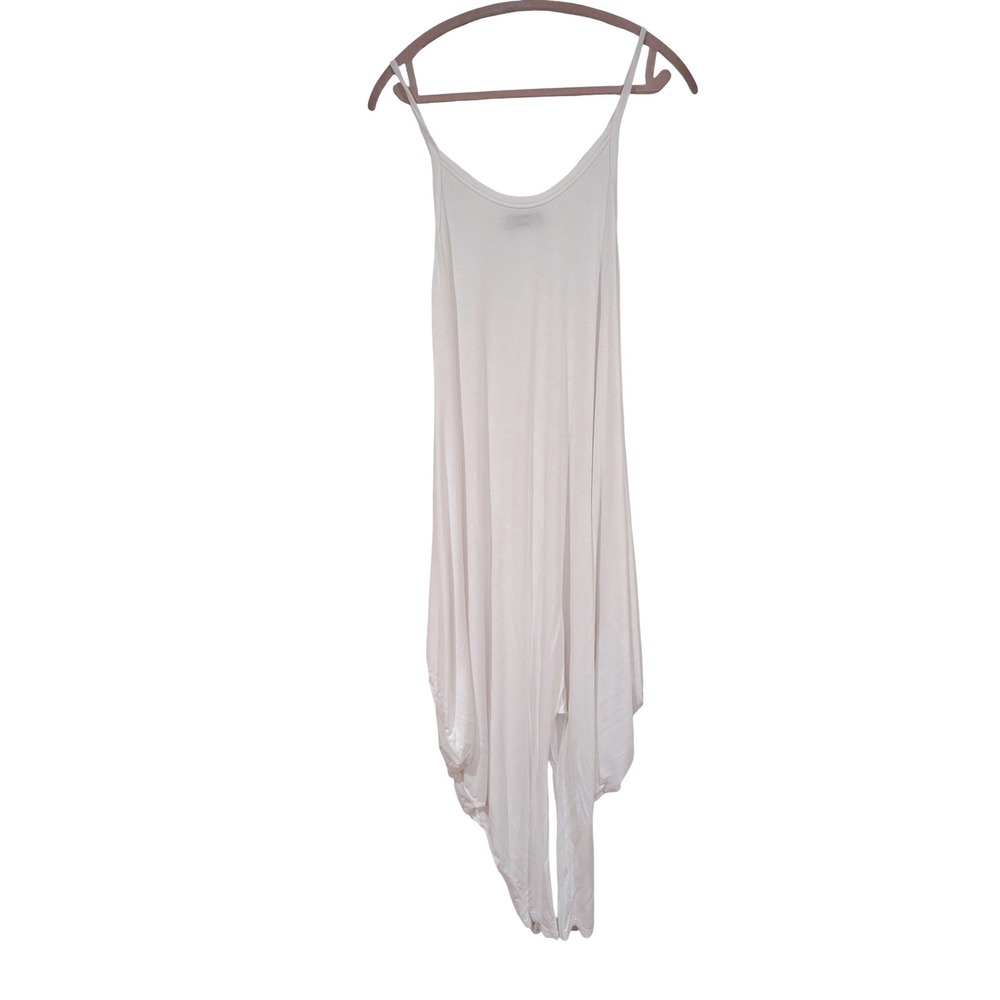 Dreamskull Harem Romper S White Stretchy‎ Wide Leg Flowy Loungewear Lagenlook